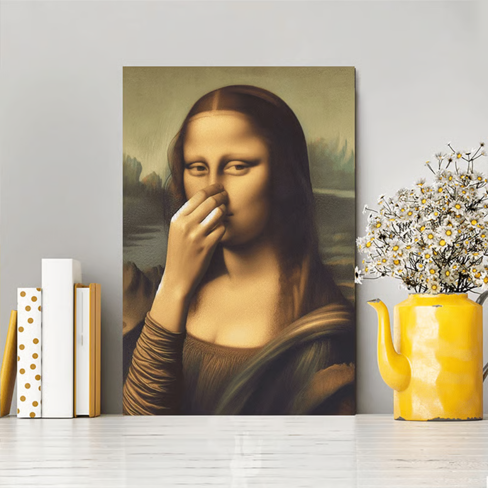 Mona Lisa med en blinkning – Humoristisk affisch