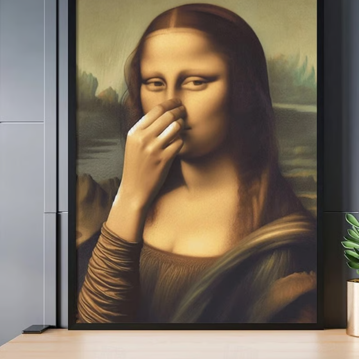Mona Lisa med en blinkning – Humoristisk affisch