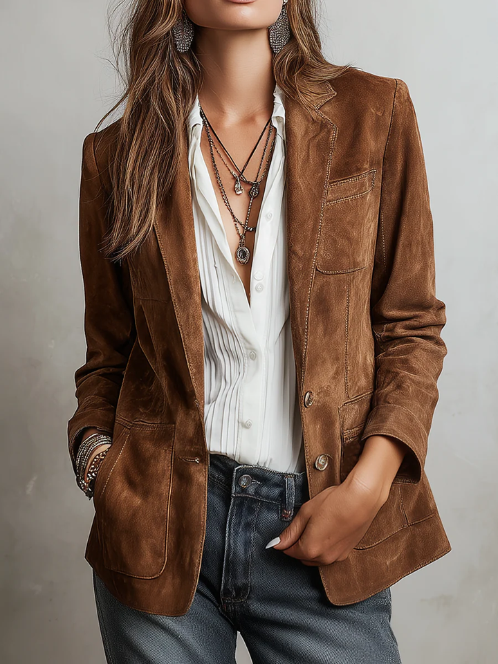 Amelia | Brun kavaj i vintagestil