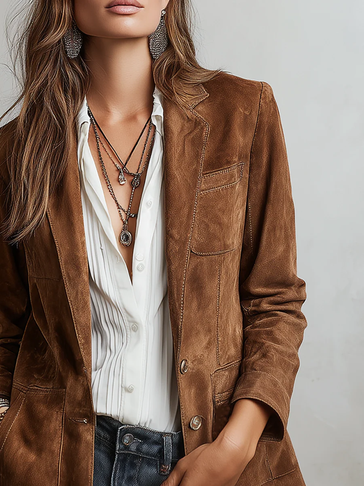 Amelia | Brun kavaj i vintagestil