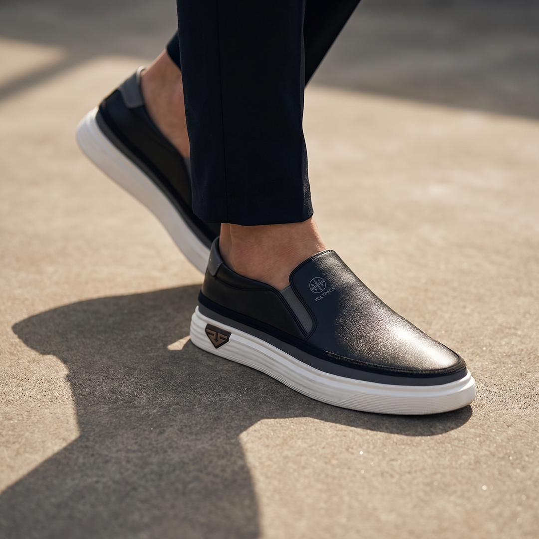 Velara – Slip-on-sneakers för herrar i läder