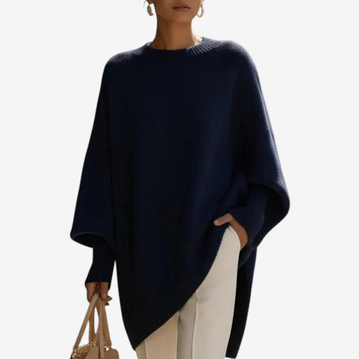 Astrid | Draperad asymmetrisk poncho