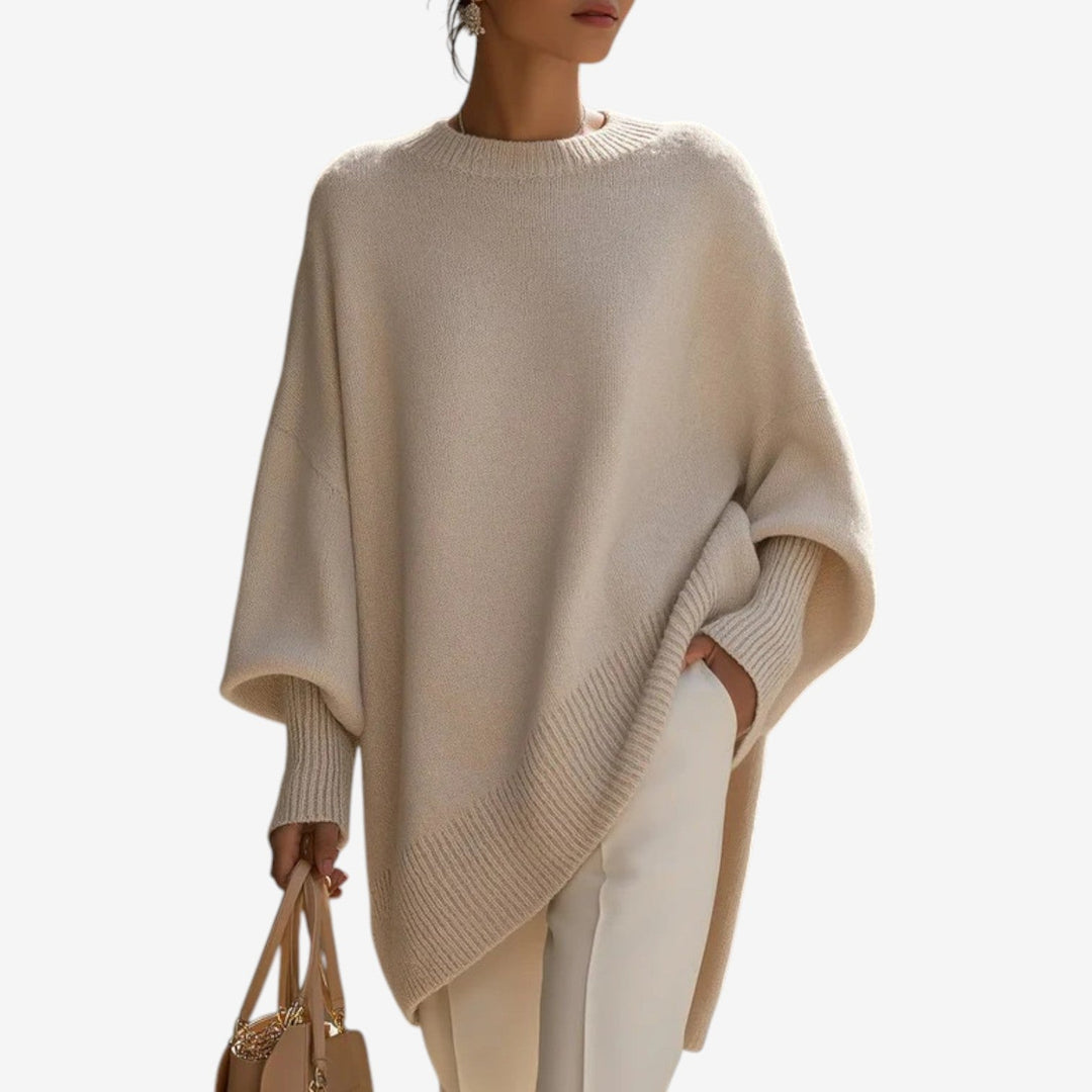 Astrid | Draperad asymmetrisk poncho